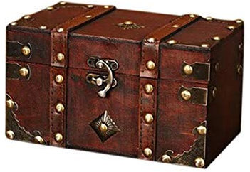 ZCCZJS Tesoro retrò Cassa Vintage in Legno Scatola di Magazzino Antico organizzatore di Gioielli per la Scatola della Scatola di Gioielli Piccoli