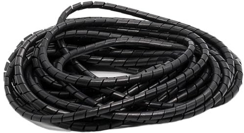 LCUVIMPEX Keep Memory Ceramic Box， 1pcs Cable Organizer Sleeves Flame Retardant Spiral Wire Casing Winding Pipe Wrap Tube(Black,6mm outer diameter)