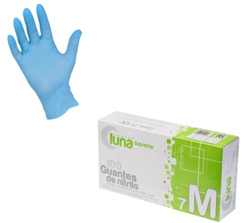 HO Higiene Online | Guantes Desechables de Nitrilo |Caja Guantes Nitrilo 100 unidades | Guantes Nitrilo Sin Polvo, Sin Látex, Desechables, Ambidextros. (Azul - Estuche 1000 unidades, L)