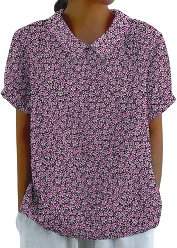 Meine Monatsabrechnung Leinenbluse Damen Sommer Kurzarm Sommerbluse Musselin Shirt Leinen Tunika Große Größen Elegante Oberteile Leinenshirt Angebote Kleidung
