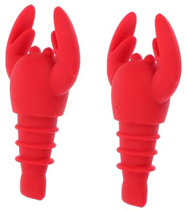 BESPORTBLE 2pcs Silicone Bottle Stopper Set with Red Lobster Design Reusable and Easy to Use Wine Bottle Stopper for Bar and Restaurant Creative Air-Tight Seal Style