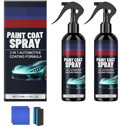 3 in 1 Ceramic Car Coating Spray, High Quick Car Polish, Repairs Scratches, for Cars/Motorcycles/Boats/RVs, Car Owners & Enthusiasts, Easy Spray & Wipe Application (2PCS)
