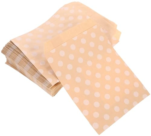 UTHCLO Paquet en Papier Brun Kraft 7 X 5 Lot de 100 Paquet à Biscuits et Bonbons Réutilisables pour Fêtes et Anniversaires et Résistants