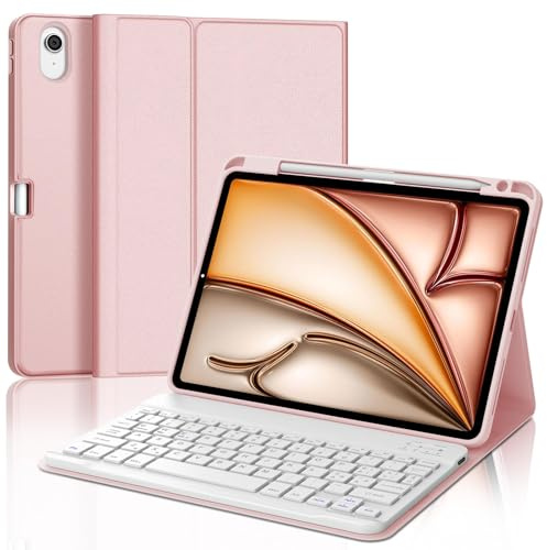 IVEOPPE Tastiera iPad Air 11 M4 2026/M3 2025/M2 2024, Cover Tastiera Italiano QWERTY Bluetooth Staccabile iPad Air 11 Pollici 2024/2025/2026, Rosa
