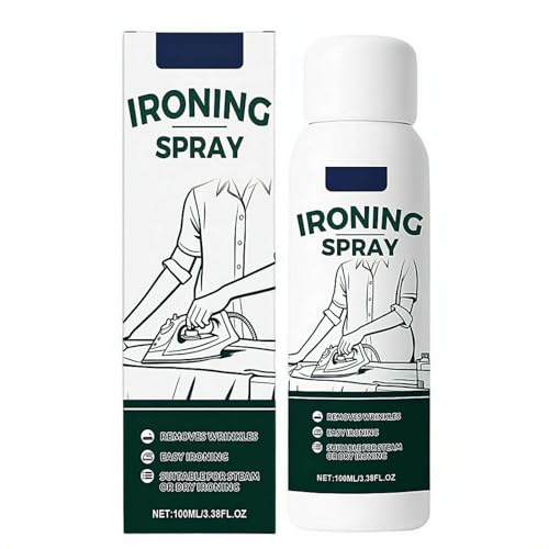 Spray per stiratura da 100 ml, amido spray per stirare vestiti, tenuta statica pesante, spray antistatico, amido liquido per tessuti, rimozione statica per lana, cotone, lino, poliestere, seta