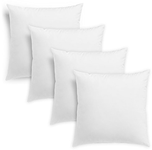 sleepling 4er Set Kissen 50x50 cm, Federkissen, Kissenfüllung Federn, PoIster, Inlett, Füllkissen, Innenkissen, 100% Baumwolle, Downpass, Made in EU, 60 Grad waschbar