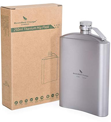 Boundless Voyage Titan Flachmann mit Trichter Camping Wandern Klettern Tasche Alkohol Whisky Glaskolben Flagon Wein Tasse Becher Topf