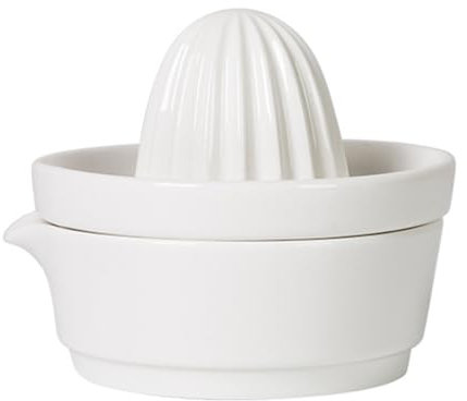 Cabilock Keramik Zitronenpresse Manuelle Zitruspresse Für Frischen Saft Aus Zitrone Orange Limette Mit Einfachem Design Und Saftabtrennung Küchenhelfer