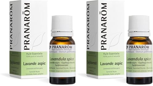 PRANARÔM - Lavande Aspic - Huile Essentielle Chémotypée - Apaise Les Piqûres, Les Brûlures Superficielles De La Peau Et Les Coups De Soleil Légers - 100% Pure Et Naturelle - HECT - 10 ml (Lot de 2)