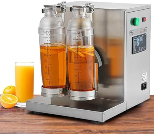 WOTZOV Machine à secouer Le thé au Lait Automatique, Double Cadre, 120 W, 400 TR/Min, Vitesse réglable de 0 à 120 s, en Acier Inoxydable, pour Le thé au Lait Boba