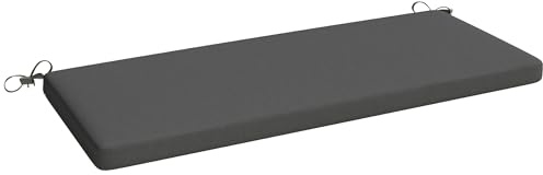 Outsunny Bankauflage 110 x 46 x 6,5 cm Bankkissen mit Bändern Dunkelgrau | Outdoor Sitzkissen, UPF30+ wasserabweisend Sitzauflage, Bankpolster, Sitzpolster für Gartenmöbel, Sitzbank