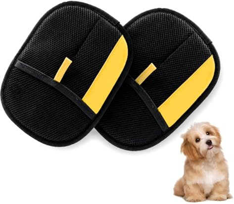 ARYIMYDP Pack of 2 Fur Brush Cat Enlarged and Thickened Pet Hair Remover Gloves, Fur Magnet for Cats and Dogs, Reusable Care Gloves, Black