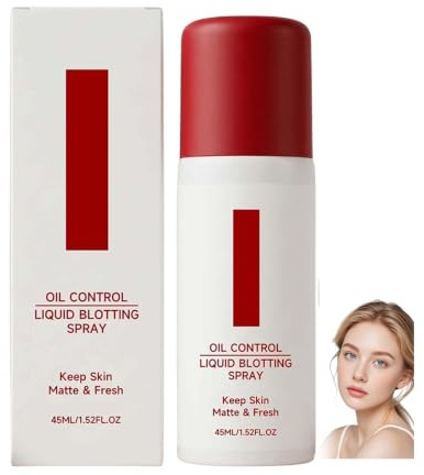 Oil Sucker Liquid Blotting Touch Up Spray,Mist for Shine & Sebum Absorption,Fixateur Maquillage Spray Peau Grasse- Matifiant Visage, Formule Fraîcheur Non Grasse,Fixation Longue Tenue,Sans Résidu (1)