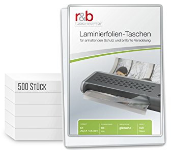 500 Stück PREMIUM Laminierfolien aus hochwertigster Verarbeitung A4 (303 x 426 mm) in 2x 80 MIC, OHNE WASSERZEICHEN - Für Dokumente, Fotos oder Karten – Wasserfest, unzerreißbar in Glänzend