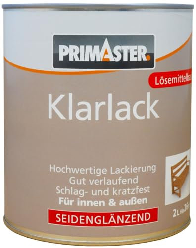 Primaster Klarlack 2L Seidenglänzend Farblos Decklack Versiegelung Holzlack