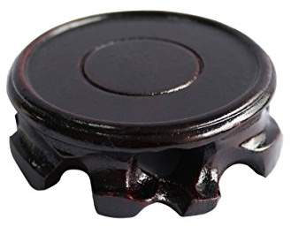CVHOMEDECO. Basamento Circolare Antico di Legno Solido del Basamento del Basamento della Base del Vaso del Basamento del Vaso. (Dia.6 cm)