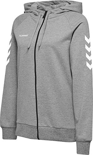 hummel Damen Hmlgo Cotton Zip Hoodie, Grau Melange, Größe L EU