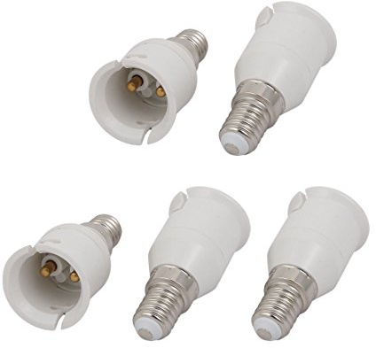 Aexit 5 unids E14 a B22 Extensor Adaptador Convertidor de lámpara (model: R4196XIII-5520SW) Bombilla Socket Holder