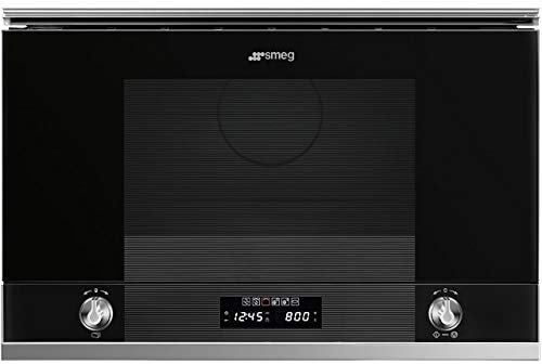 Micro ondes Grill Encastrable Smeg MP122N1 - Micro-Ondes + Grill Integrable Noir et inox - 22 litres - 850 W