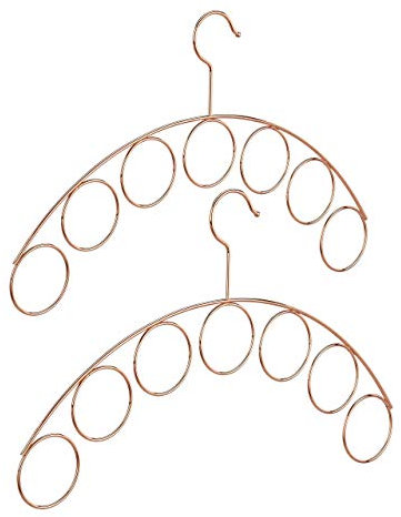 2 x Kleiderbügel, Schalhalter, edles Design, Bügel für Bluse, Schal, Tuch, Accessoires, 3 mm dünn, Metall, Kupfer