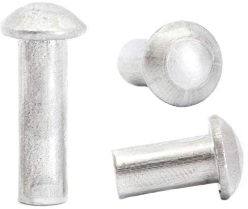 M4 (4mm x 10mm) Solid Aluminium Round Head Rivets DIN 660 (Pack of 20) - D05A 4x10_20