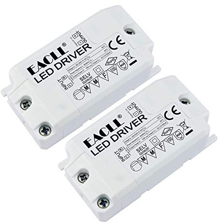 EACLL LED Trafo AC 240V zu DC 12V 850mA 10W Transformator, 2er-Pack, Für fahren Weniger als 10W MR11 G4 MR16 GU5.3 LED Birnen LED Lichtstreifen, LED Lampen Adapter Treiber Mini Netzteil