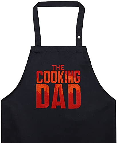 EXPRESS-STICKEREI Schürze Papa/Opa Männer - Kochschürze mit Design Grillschürze für Männer/Damen Schürze verstellbar mit Tasche - Chef kocht Küchenschürze Herren Latzschürze Vatertag Geschenk