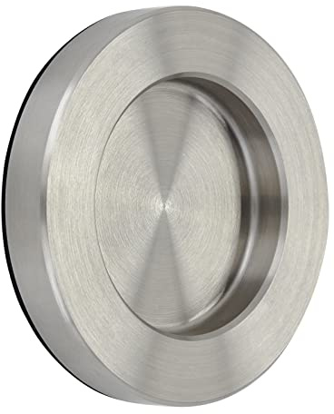 SOTECH Schiebetürgriff NALA Griff-Ø: 70 mm Aufkleben Glastürgriff | selbstklebend mit 3M Klebepad Möbelgriff echt Edelstahl Muschelgriff für Glas-Türen & Zimmertüren Griffmuschel zum