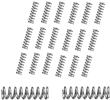 20 Pcs 304 Stainless Steel Compression Springs, 0.5mm x 3mm x 20mm | Small & Tiny Pen Spring for Home Repair & DIY, Workshop & Industrial Use- Silver