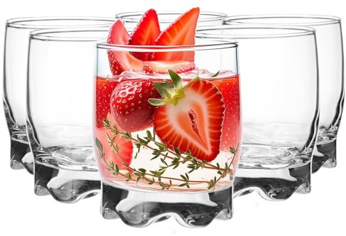Glasmark KROSNO 1992 Vasos Conjunto De 6 Piezas 250 ml Vaso Bajo Apto Para Lavavajillas Duradero Agua Jugos Bebidas