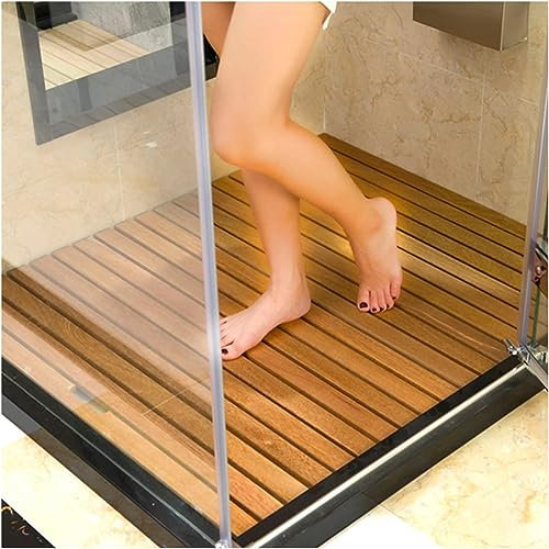 MAXCBD Bambus-Badezimmermatte, Bambusmatte, Duschmatte aus Holz, Bambus-Boden- und Duschbadematte, rutschfest, Entenbrett, anpassbar (Size : 75x80cm/30x31in)
