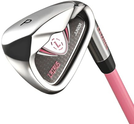 LAZRUS GOLF Premium Kids Golf Clubs Set Or Individuals for Boys or Girls - Junior Golf Clubs - Driver, Fairway Wood, 7 Iron, PW, Putter - Blue or Pink (RH, Girls Age 2-5, PW Only (1pc))