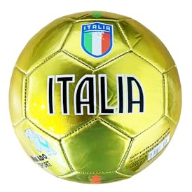 Mikado Sport Pallone da Calcio. Palla da Calcio per Partite o Allenamenti. Modello Italia. (Oro, 2 - Piccolo), PALITA2.2