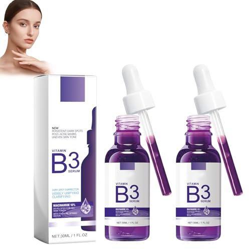 Rice 2PC B3 Face Serum,Gesicht Face Serum,Niacinamide Serum,Hyaluronic Acid Face Serum,Straffendes Serum,Vitamin B3 & Niacinamid-Gesichtsserum,Spendet Feuchtigkeit,Strafft Und Mildert Feine Linien