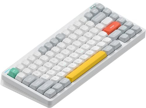 nuphy Halo75 V2 Mechanische Gaming-Tastatur 75% kabellos Hot-Swap-Fähige Tastatur,83 Tasten RGB Hintergrundbeleuchtung, unterstützt Bluetooth/2.4GHz/USB-C (White, Silent Red Switch)