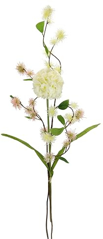 Konstgjorda blommor uppsättning av 3 allium trollkarletter konstgjorda dekorativa blommor enkel bukett dekoration blomblomma stjälkblomma knoppar blomgren blommor dekoration gren konstgjord gren, vit