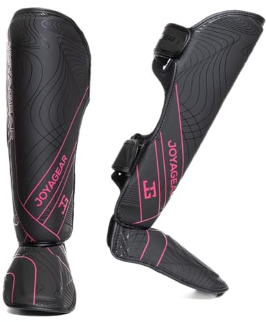 JOYA Schienbeinschoner Kickboxen - Pink Größe M - Hergestellt aus hochwertigem Kunstleder - Kampfsport Sparring Schienbeinschutz - Schienbeinschützer - Muay Thai - Joya Fight Gear