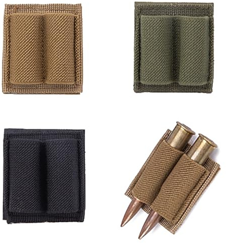 JINJUMEI 3 Stück Nylon-Elastizität Runder Munitionshalter, 2-Round Ammo Holder Nylon Elasticity, Munitionsträger für Gewehre für Jagd, Angeln, Camping, Wandern, Outdoor-Aktivitäten