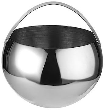 Großer Eiswürfelbehälter Isolierter Eiskübel aus Metall, silberne Getränkewanne/Eiskübel aus Edelstahl for Partys, Hochzeiten, mit Griffen, 2 l Eiskübel