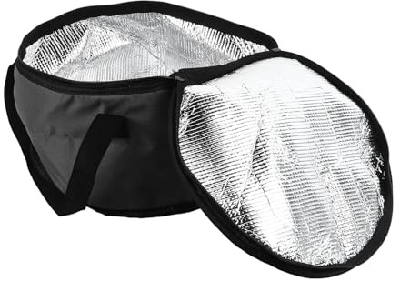 Qukaim Isolierte Kuchentasche, rund, isoliert, 27,9 x 17,8 cm, Oxford-Stoff, Kasserolle, wiederverwendbar, Kühltasche, Thermo-Picknick-Tasche, Grau