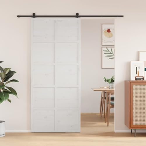 Möbel Artikel Home Scheunentür weiß 90x208 cm Massivholz Kiefer Möbel