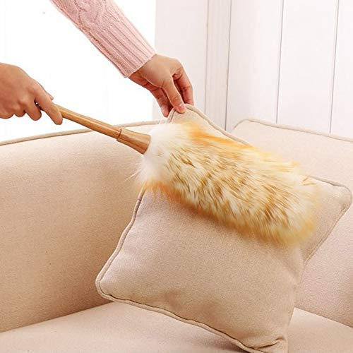 Plumero suave suave de la lana de cordero - eficiente y herramienta para los libros, los teclados y los artículos decorativos - ningún plumero electrostático para las superficies libres de polvo