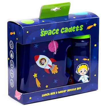Puckator Set porte-goûter pour enfant (boîte à déjeuner pour aliments et bouteille) à thème espace, sans BPA