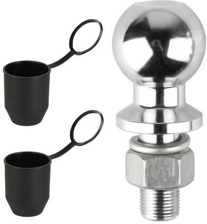 Trailer Hitch Ball 50mm,3.5T Tow Ball,Tow Bar Ball Head Bolts,2'' Towing Hitch Ball,Heavy Duty Tow Ball for Car Trucks Trailer Tractor Parts Accessories,Max Load 3500kg,with 2 Towing Bars Caps