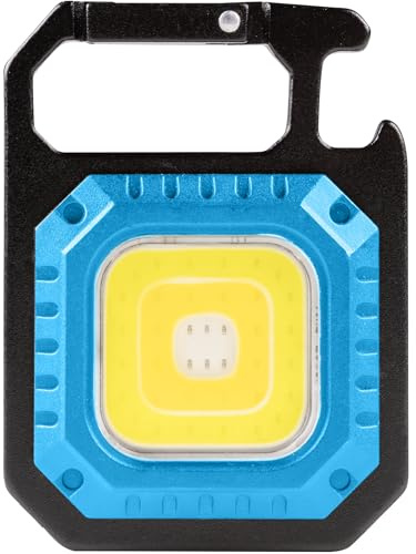 Högert Technik Mini lampe de poche LED rechargeable 580 lm avec 7 modes d'éclairage, USB-C, base magnétique, mousqueton, décapsuleur et batterie de 500 mAh pour le travail, l'extérieur, le camping