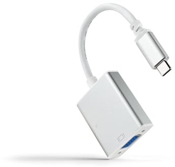 Brightium Convertisseur USB-C vers VGA, Aluminium, 10 cm, pour connecter des appareils USB-C à des écrans VGA, idéal pour Les présentations et Les Projections.