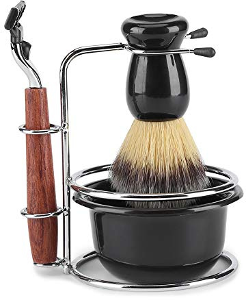 Nimomo Kit Rasatura Barba Uomo, Set di pennelli da barba, sapone da barba, ciotola da barba, pennello da barba per regalo da barba