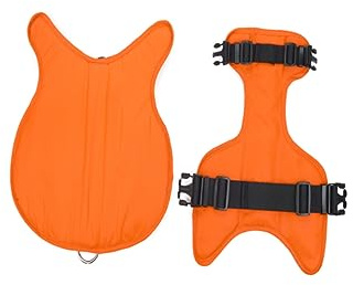 ibasenice Hundeschwimmweste für Kleine Hunde Verstellbare Leichte und Atmungsaktive Haustier Sicherheitsweste mit Sicherem Verschluss Auffälliges Orange für Outdoor Schwimmtraining und