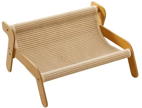 Kratzsofa Katzenbett, Kratzcouch, Sisal Holz Möbelschoner mit Ruheplatz gegen Langeweile und zum Krallenschärfen