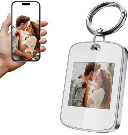 TABKSOLA Cornice portafoto digitale, piccola, 1,5 pollici, E, a risparmio energetico, portatile, per uomini e donne (F15A Bianco)